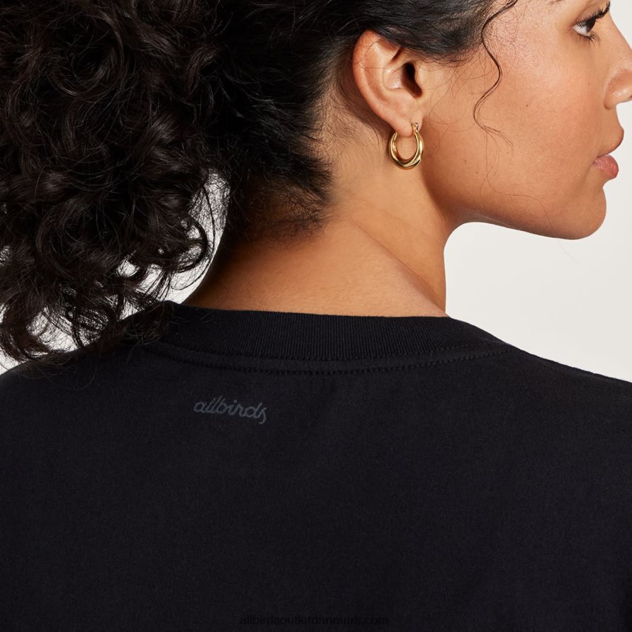 Allbirdsdame-t-shirt i god bomuld X646JH216 naturlig sort