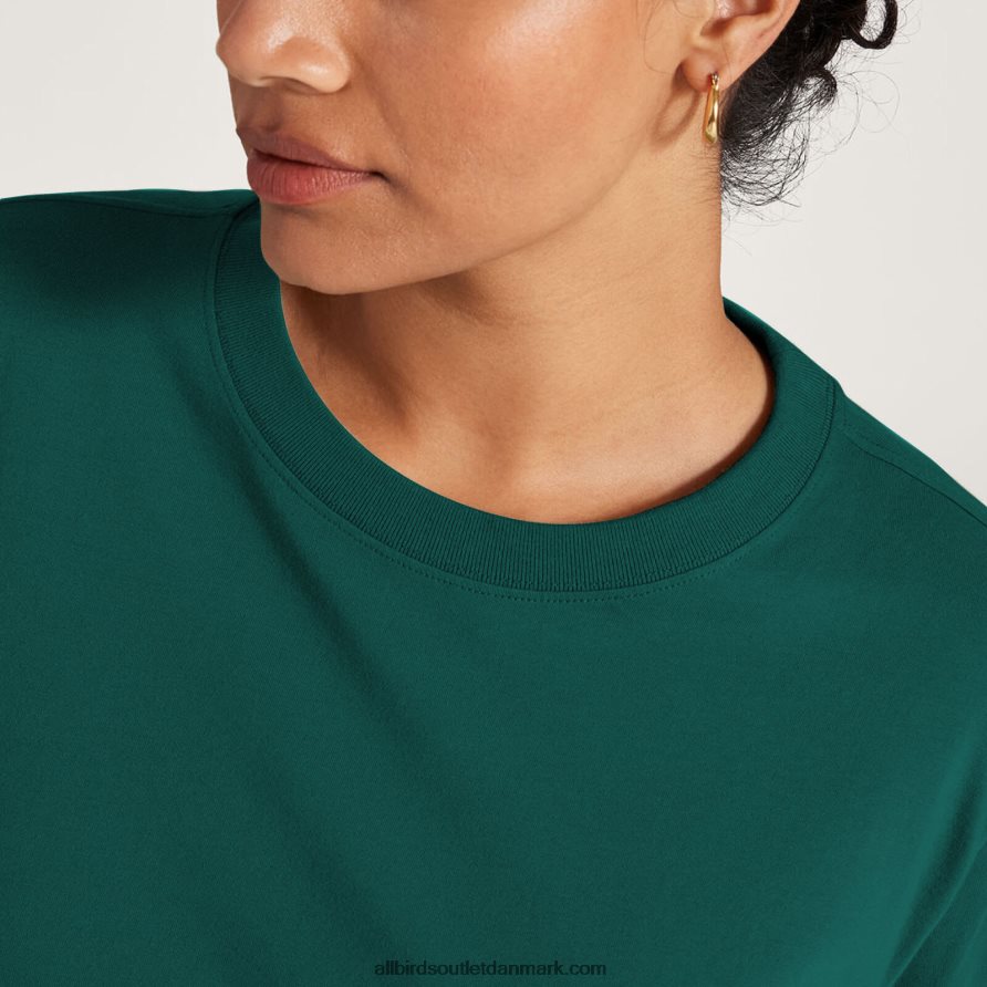 Allbirdslangærmet t-shirt i god bomuld til kvinder X646JH221 dyb smaragd