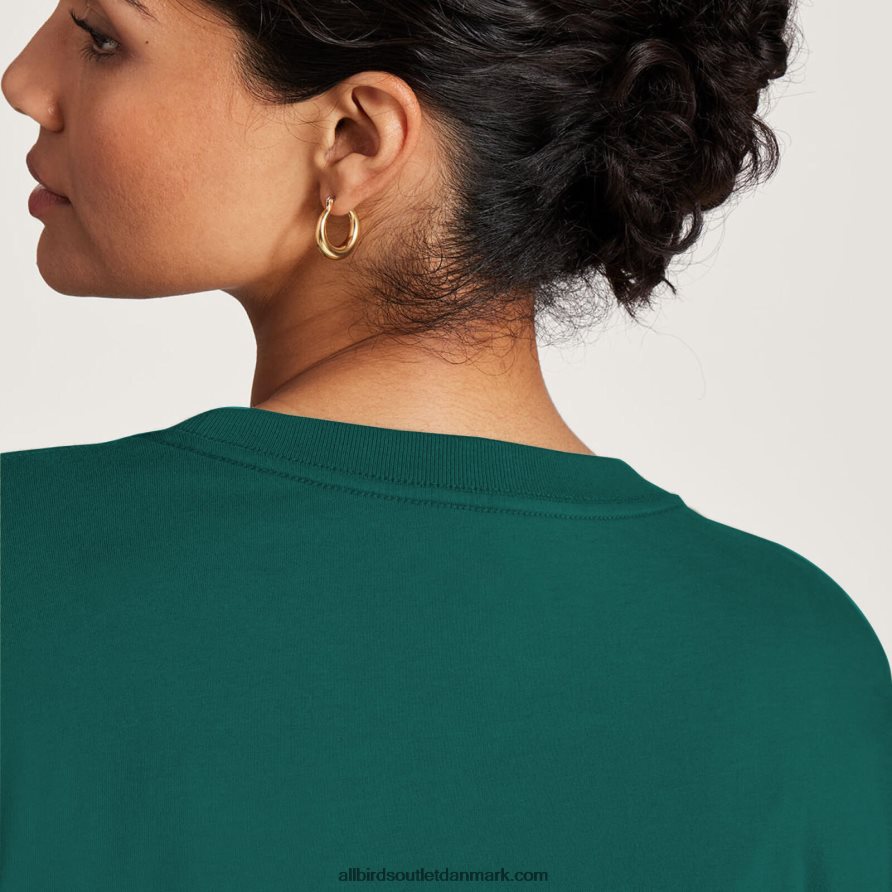 Allbirdslangærmet t-shirt i god bomuld til kvinder X646JH221 dyb smaragd