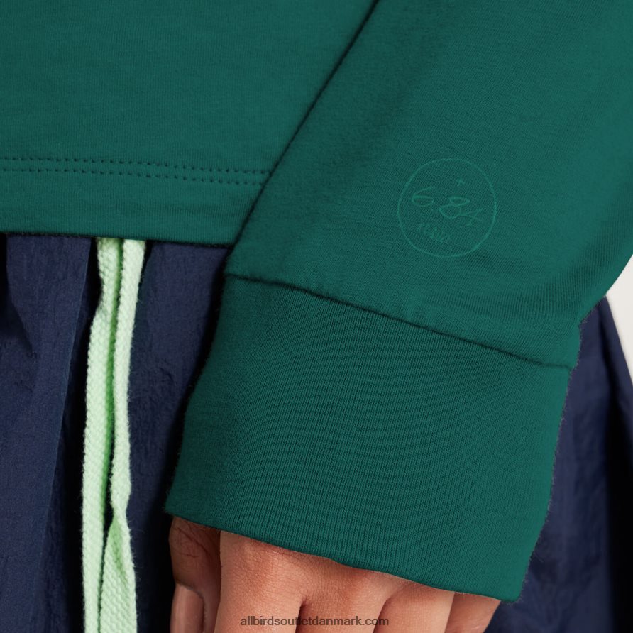 Allbirdslangærmet t-shirt i god bomuld til kvinder X646JH221 dyb smaragd