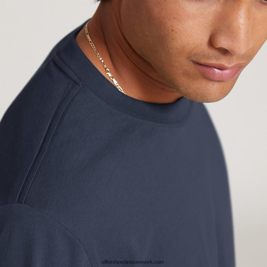 Allbirdslangærmet t-shirt i god bomuld til mænd X646JH139 diset indigo